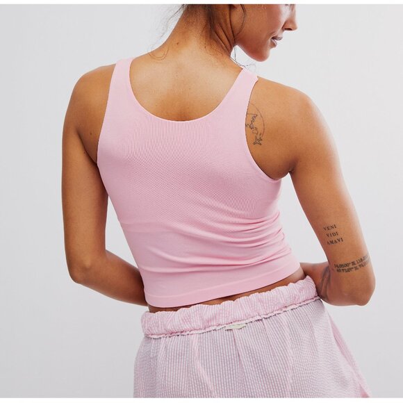 FREE PEOPLE Clean Lines Cami / Candy Pink - Picture 2 of 6